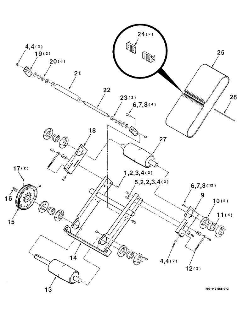 Схема запчастей Case IH 8520 - (9-38) - BALE THROWER CHUTE ASSEMBLY - LOWER Decals & Attachments