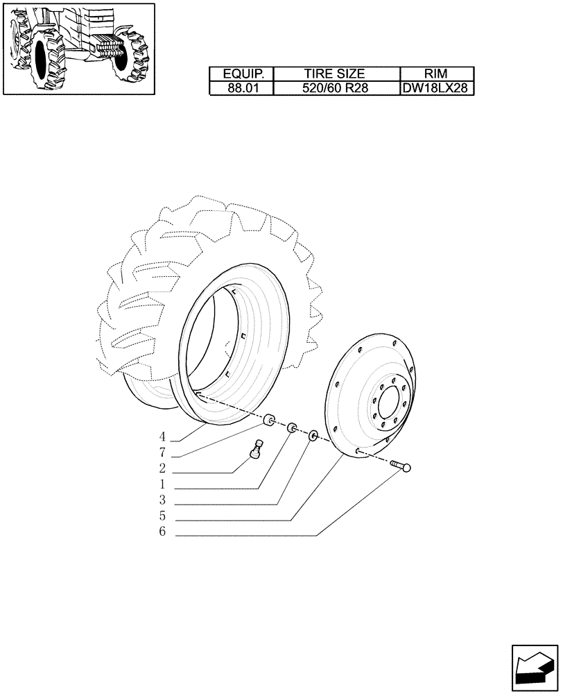 Схема запчастей Case IH MXU115 - (82.00[05]) - 4WD DRIVING WHEELS (11) - WHEELS/TRACKS