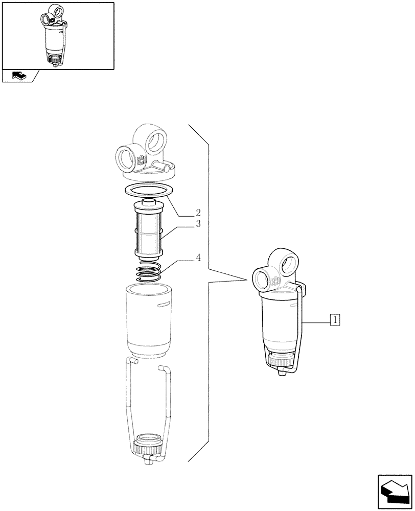 Схема запчастей Case IH PUMA 115 - (1.14.6/ A) - FUEL FILTER - BREAKDOWN - D6809 (02) - ENGINE EQUIPMENT