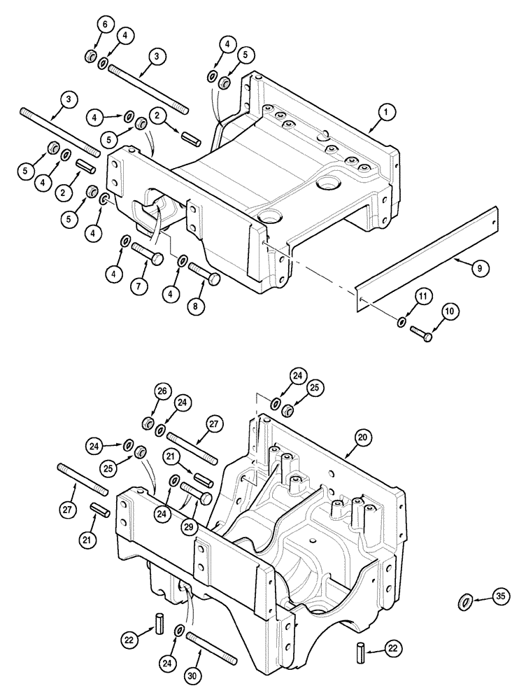 Схема запчастей Case IH C90 - (09-04) - FRONT BOLSTER (09) - CHASSIS/ATTACHMENTS