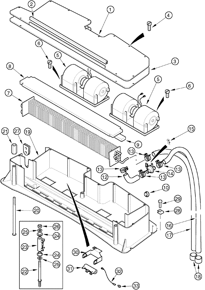 Схема запчастей Case IH MX150 - (09-36) - HEATER INSTALLATION (50) - CAB CLIMATE CONTROL