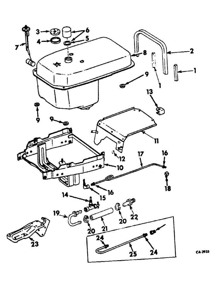 Схема запчастей Case IH 2656 - (E-10) - FUEL SYSTEM, FUEL TANK, SUPPORTS AND PIPING, INTERNATIONAL DIESEL ENGINE TRACTORS (02) - FUEL SYSTEM