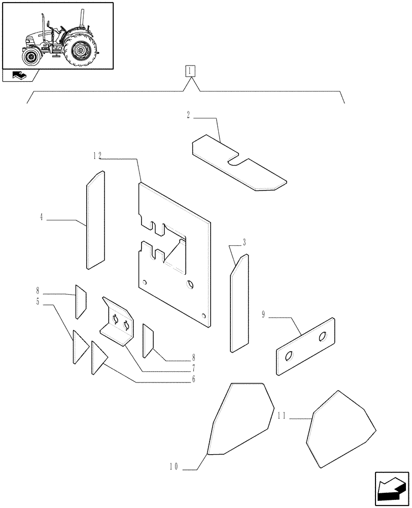 Схема запчастей Case IH FARMALL 90 - (1.92.87/02) - NOISE AND HEAT REDUCTION PACKAGE - INSULATORS - L/CAB (VAR.330101) (10) - OPERATORS PLATFORM/CAB