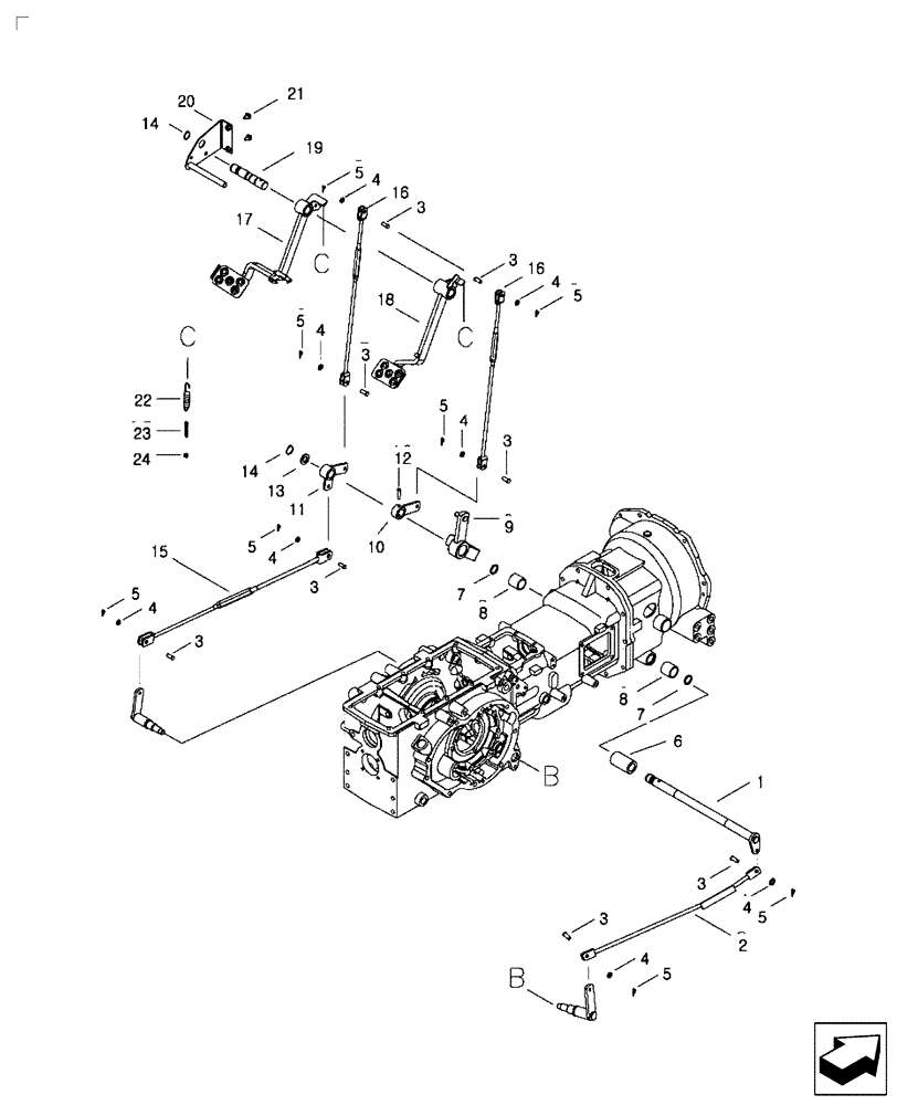 Схема запчастей Case IH FARMALL 35B - (33.120.03) - BRAKE PEDALS - HST (33) - BRAKES & CONTROLS