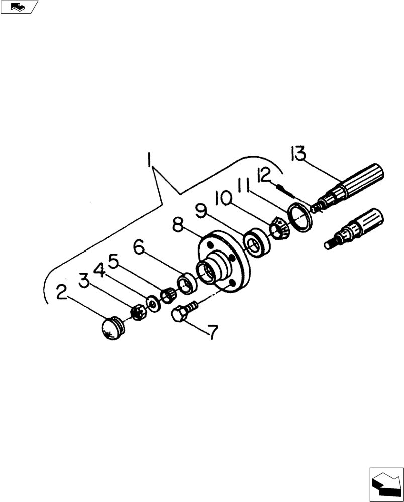 Схема запчастей Case IH 600 SERIES - (44.100.01) - Q-633 HUB AND SPINDLE ASSEMBLY (44) - WHEELS