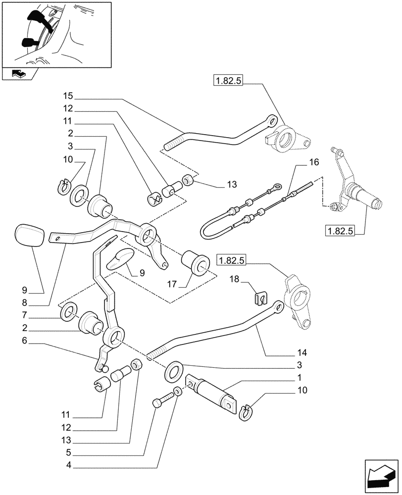 Схема запчастей Case IH FARMALL 75C - (1.92.82[01]) - LIFTER OUTER CONTROLS (10) - OPERATORS PLATFORM/CAB