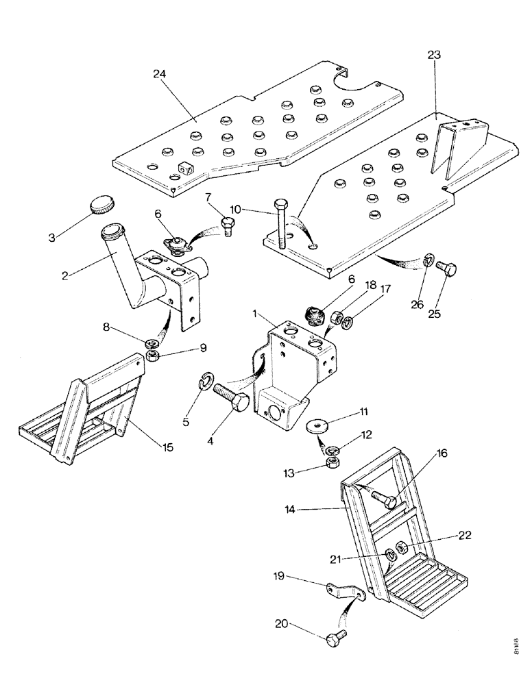 Схема запчастей Case IH 1490 - (N04-1) - FOOTPLATES AND STEPS, LOW PROFILE (08) - SHEET METAL