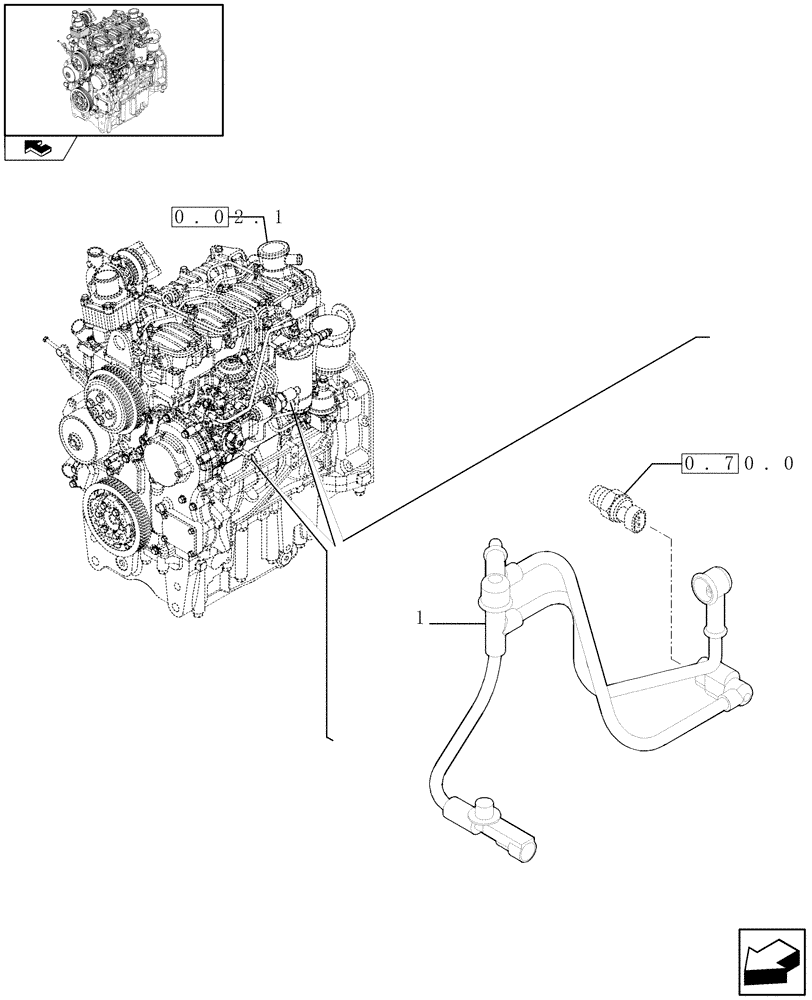 Схема запчастей Case IH FARMALL 65C - (0.17.3) - CONNECTIONS CABLE FOR ENGINE INJECTION (01) - ENGINE