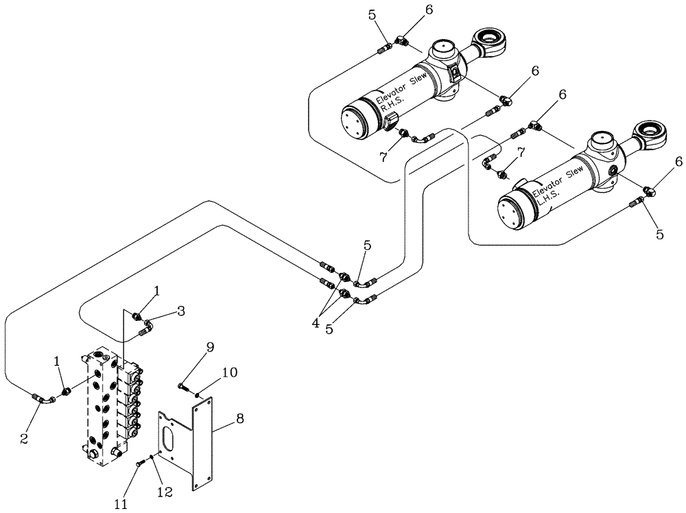 Схема запчастей Case IH 7700 - (B10[04]) - HYDRAULIC CIRCUIT {Elevator Slew} Hydraulic Components & Circuits