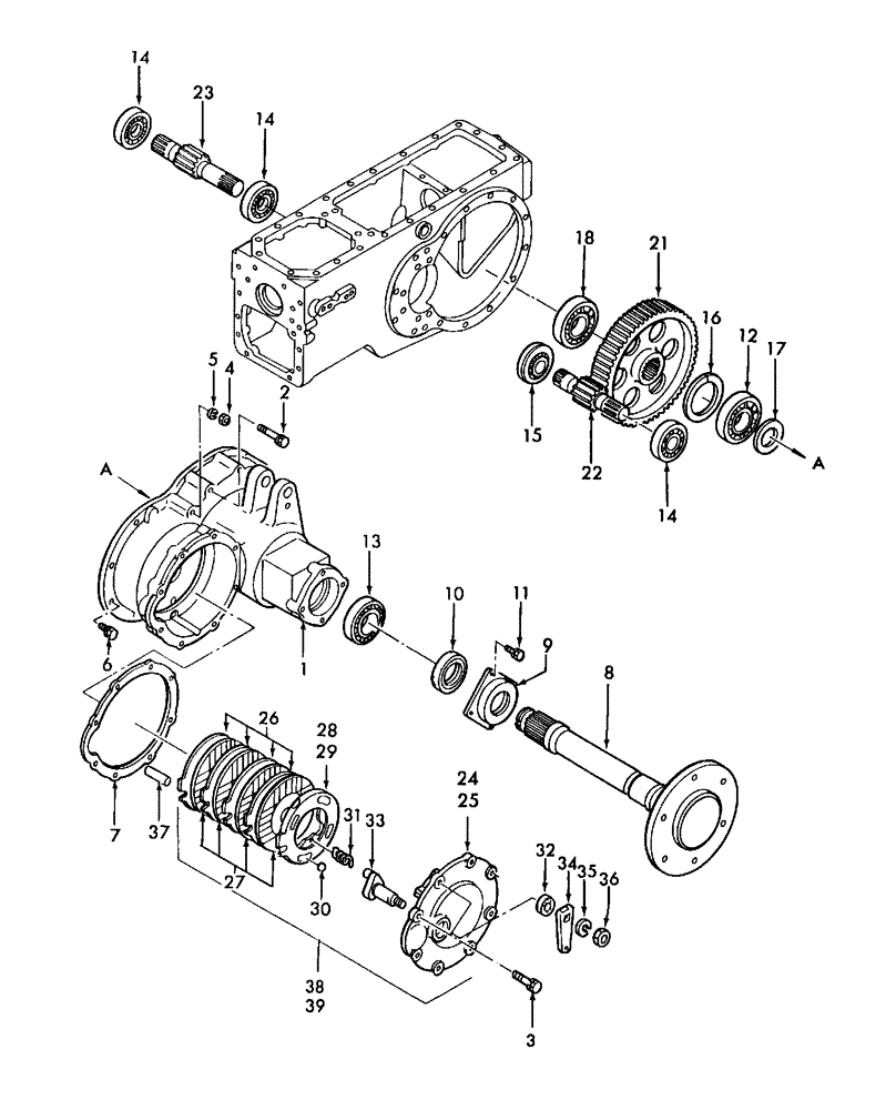 Схема запчастей Case IH DX48 - (05.02) - BRAKE & WHEEL SHAFT CASE (05) - REAR AXLE