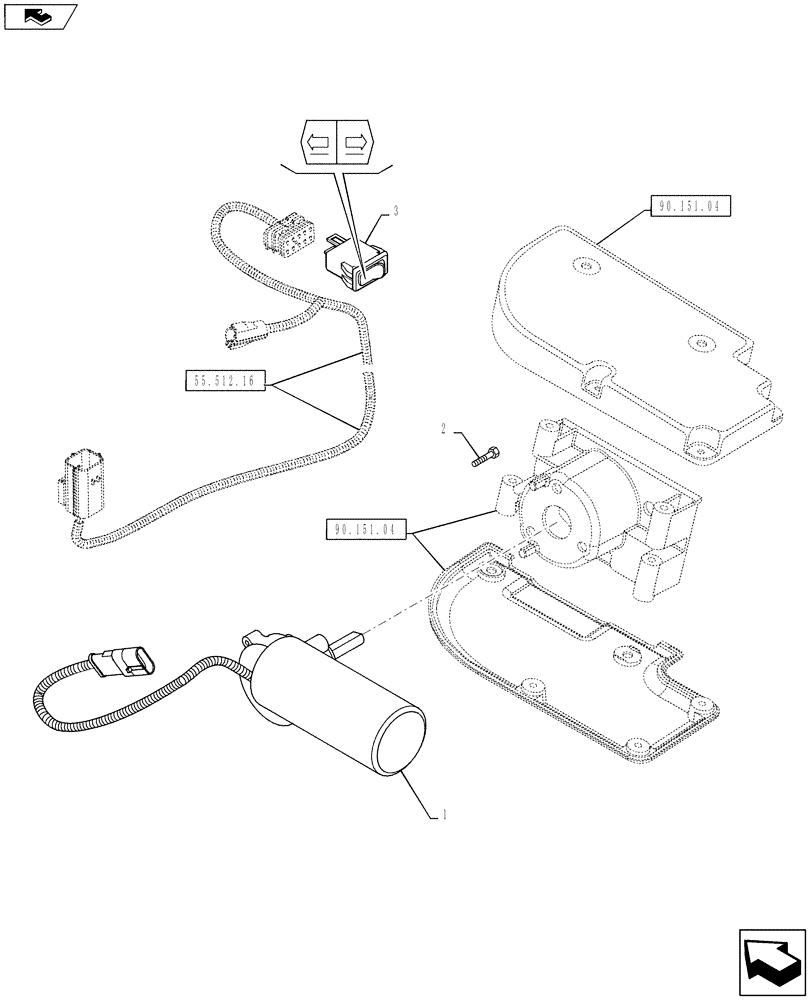 Схема запчастей Case IH PUMA 130 - (55.512.17) - VAR - 330019 - ELECTRICAL ARMREST ADJUSTMENT - MOTOR AND SWITCH (55) - ELECTRICAL SYSTEMS