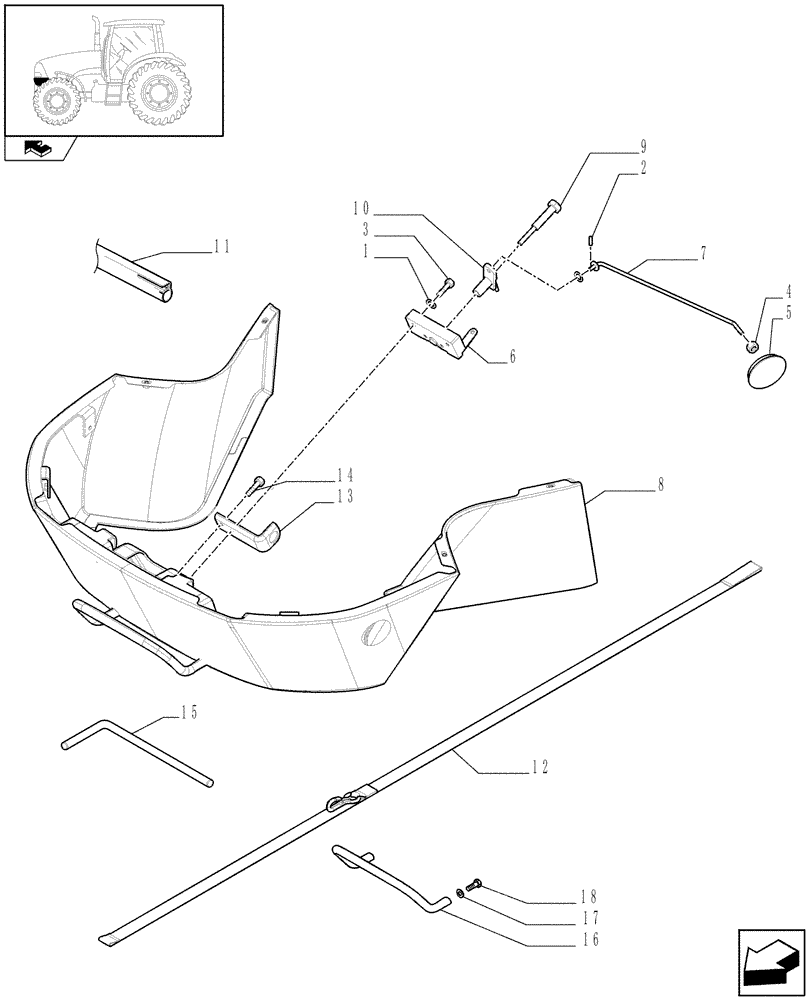 Схема запчастей Case IH PUMA 210 - (1.83.0[02A]) - HOOD - LATCH - D6994 (08) - SHEET METAL