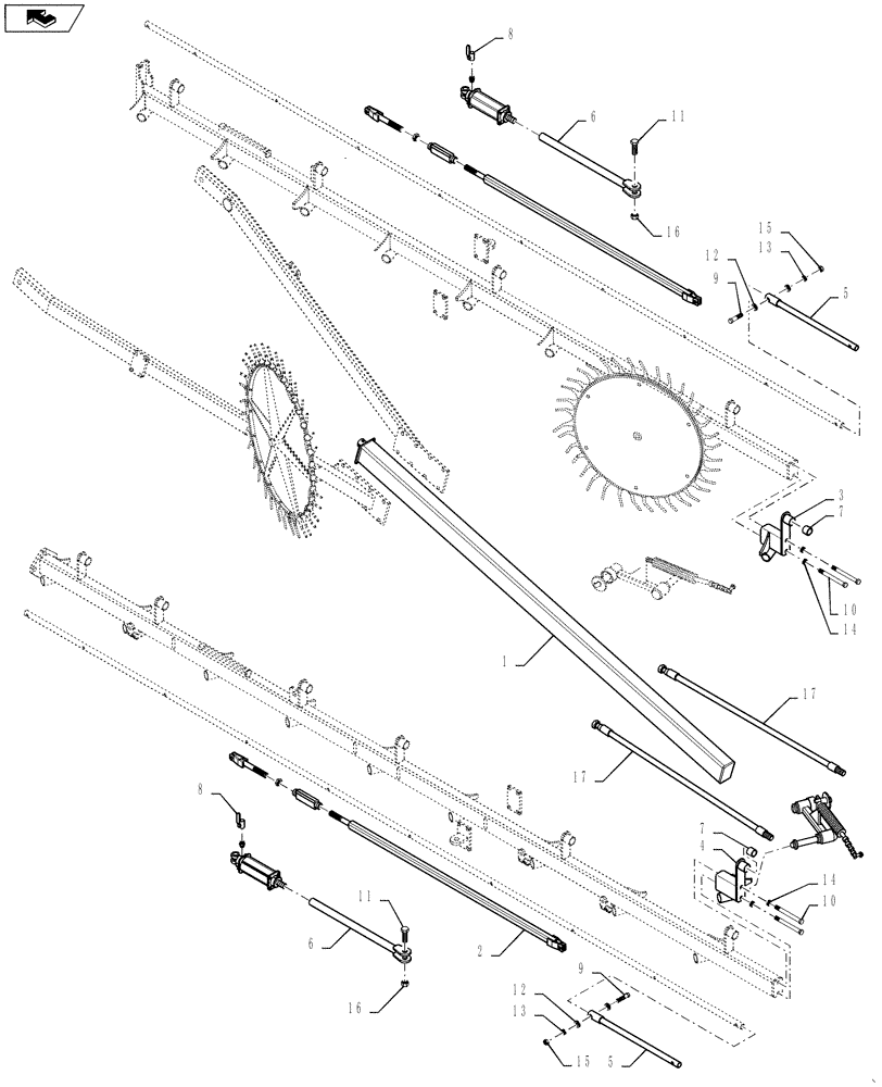 Схема запчастей Case IH WR401 - (88.090.01) - DIA KIT, FRONT RAKING EXTENSION (88) - ACCESSORIES