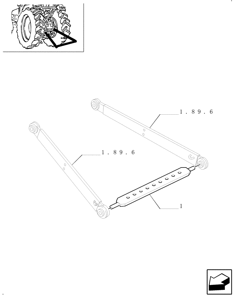 Схема запчастей Case IH JX100U - (1.89.6/03) - (VAR.899) SUPPLEMENTARY TOW DEVICE - CROSS-PIECE (09) - IMPLEMENT LIFT