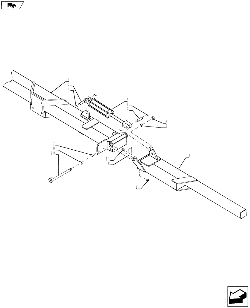 Схема запчастей Case IH 870 - (39.100.14[02]) - REAR DISK LEVELER 2011 11 & 13 SHANK (39) - FRAMES AND BALLASTING