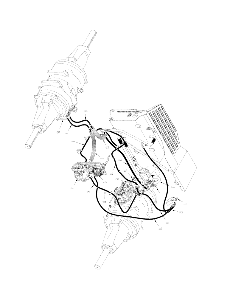 Схема запчастей Case IH STX500 - (01-07[02]) - PICTORIAL INDEX - CHARGE PUMP AND BRAKE CIRCUIT, 500 SERIES AXLE, WHEEL TRACTOR, ASN JEE0102001 (00) - PICTORIAL INDEX