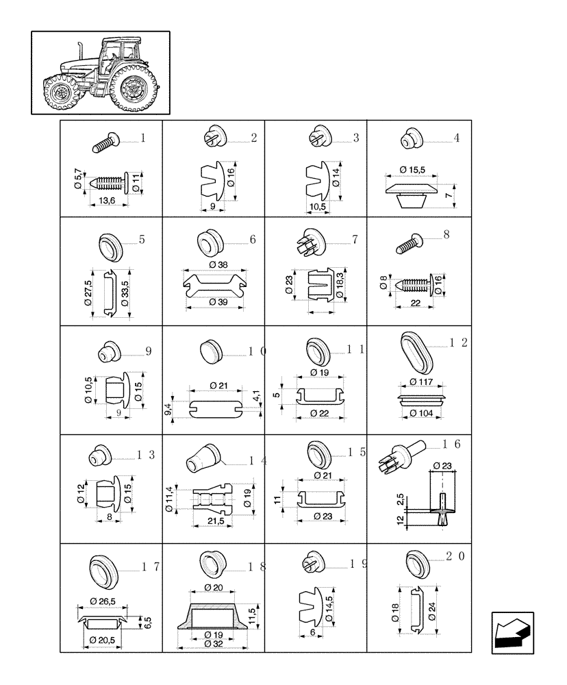 Схема запчастей Case IH JX90U - (1.96.7) - MISCELLANEOUS CAPS (10) - OPERATORS PLATFORM/CAB