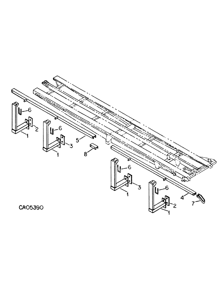 Схема запчастей Case IH 50 - (D-15) - SIDE RAIL ATTACHMENT (88) - ACCESSORIES