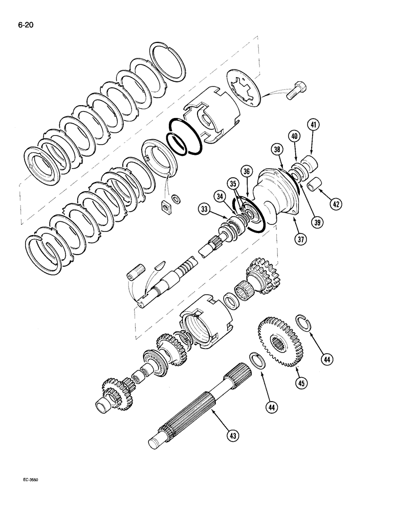 Схема запчастей Case IH 695 - (6-020) - SPEED TRANSMISSION, TWO SPEED POWER SHIFT ATTACHMENT (06) - POWER TRAIN