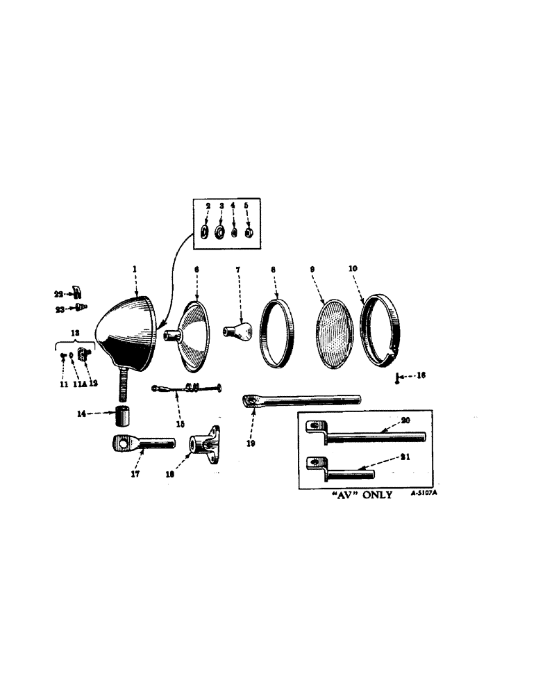 Схема запчастей Case IH FARMALL BN - (052) - ELECTRICAL SYSTEM, HEADLIGHT OR REAR LIGHT, CONVENTIONAL, GUIDE LAMP CORPORATION (06) - ELECTRICAL SYSTEMS