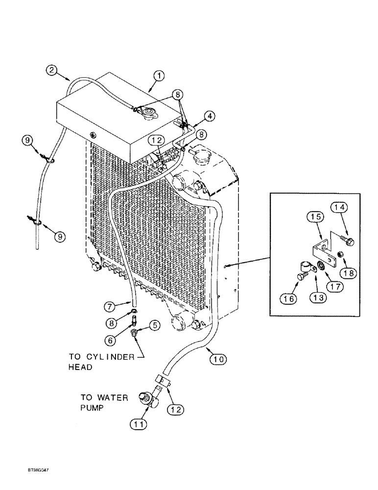 Схема запчастей Case IH 4391 - (2-06) - COOLANT RECOVERY SYSTEM (02) - ENGINE