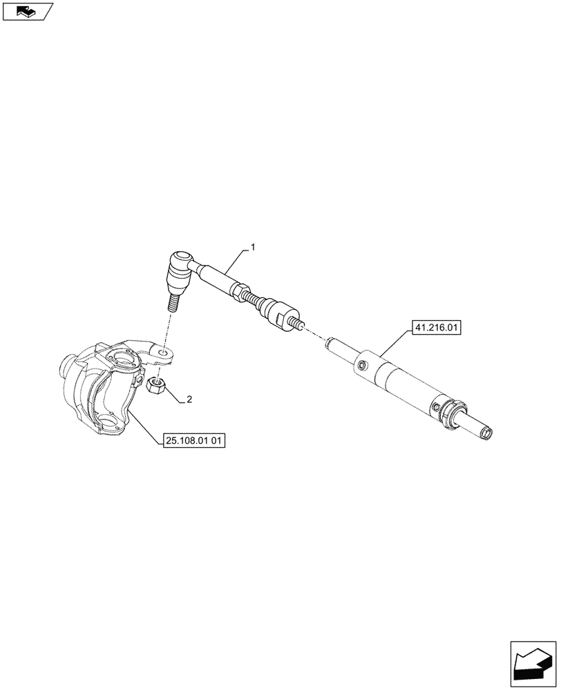 Схема запчастей Case IH FARMALL 75C - (41.106.01) - 4WD FRONT AXLE - LINK (41) - STEERING