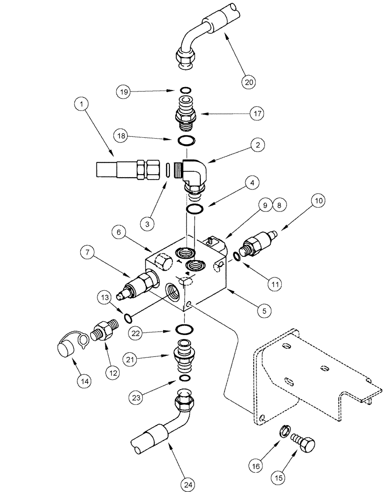 Схема запчастей Case IH CPX620 - (08-11) - AUGER VALVE TO WATER SADDLE HYDRAULIC LINES (07) - HYDRAULICS