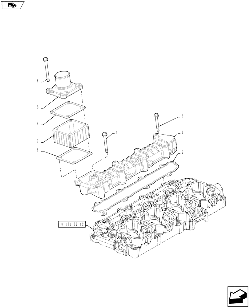 Схема запчастей Case IH FARMALL 75A - (10.254.01[02]) - INTAKE MANIFOLD (10) - ENGINE