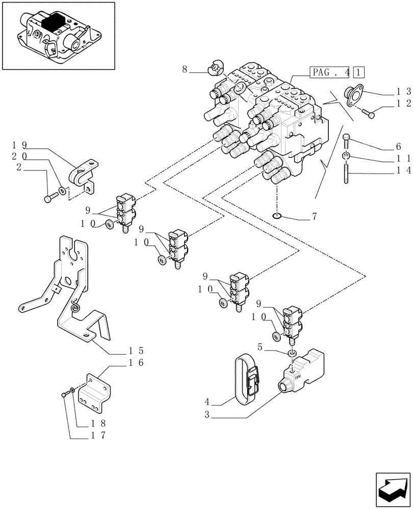 Схема запчастей Case IH MXM175 - (1.82.7/02[03]) - 4-CONTROL VALVE UNIT - D5504 (07) - HYDRAULIC SYSTEM