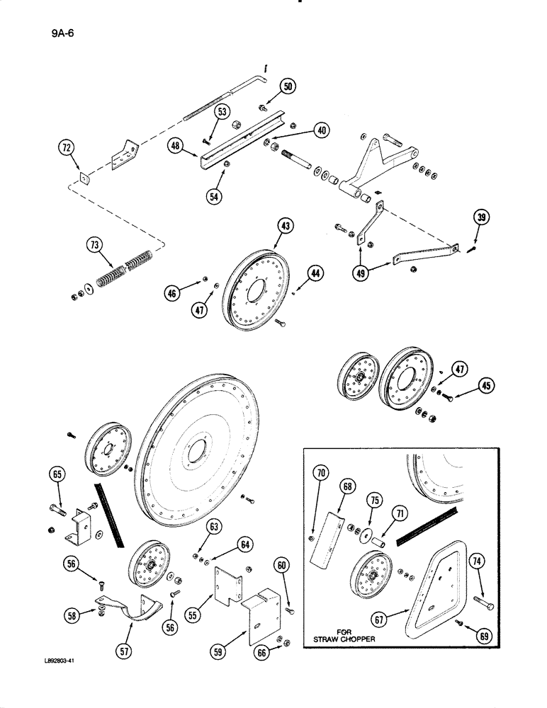 Схема запчастей Case IH 1670 - (9A-06) - BELT DRIVE - RIGHT SIDE, (CONT) (13) - FEEDER