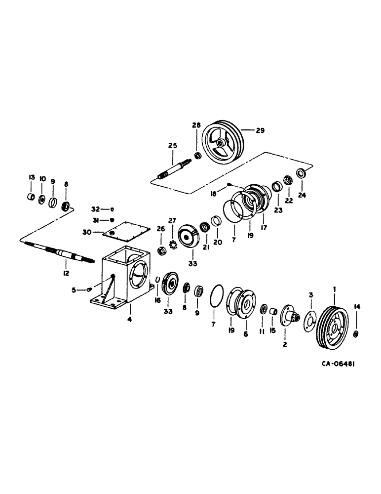 Схема запчастей Case IH 1480 - (07-22) - DRIVE TRAIN, STRAW CHOPPER GEAR CASE, SEPARATOR PARTS Drive Train