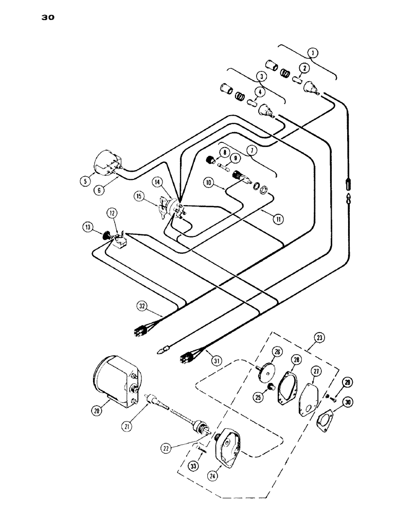 Схема запчастей Case IH 430 - (030) - INSTRUMENTS AND WIRING, 430 SERIES, 148 B SPARK IGNITION ENGINE (04) - ELECTRICAL SYSTEMS