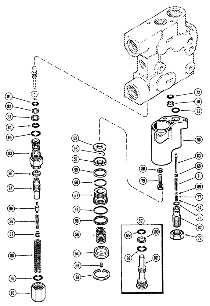 Схема запчастей Case IH 7230 - (8-068) - HYDRAULIC REMOTE VALVE ASSEMBLY, SECOND, THIRD AND FOURTH REMOTE WITH LOAD CHECK (08) - HYDRAULICS