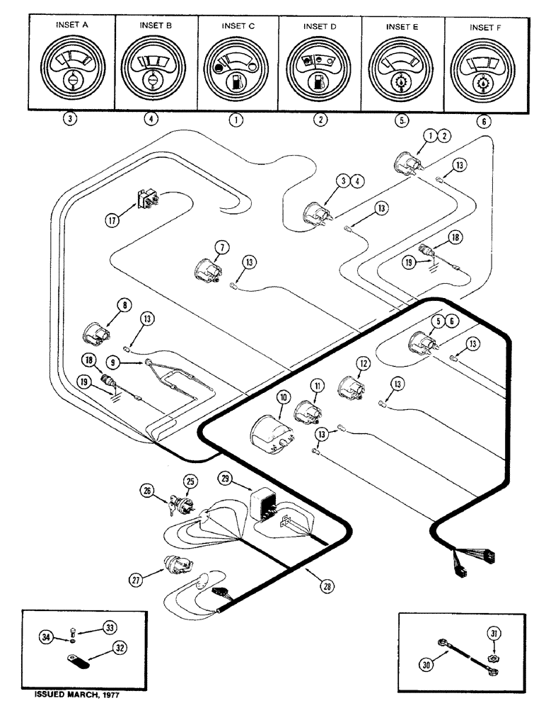 Схема запчастей Case IH 1570 - (054) - INSTRUMENTS AND WIRING, 504BDT DIESEL ENGINE (04) - ELECTRICAL SYSTEMS