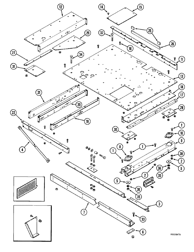 Схема запчастей Case IH 1680 - (9H-24) - OPERATORS PLATFORM (12) - CHASSIS