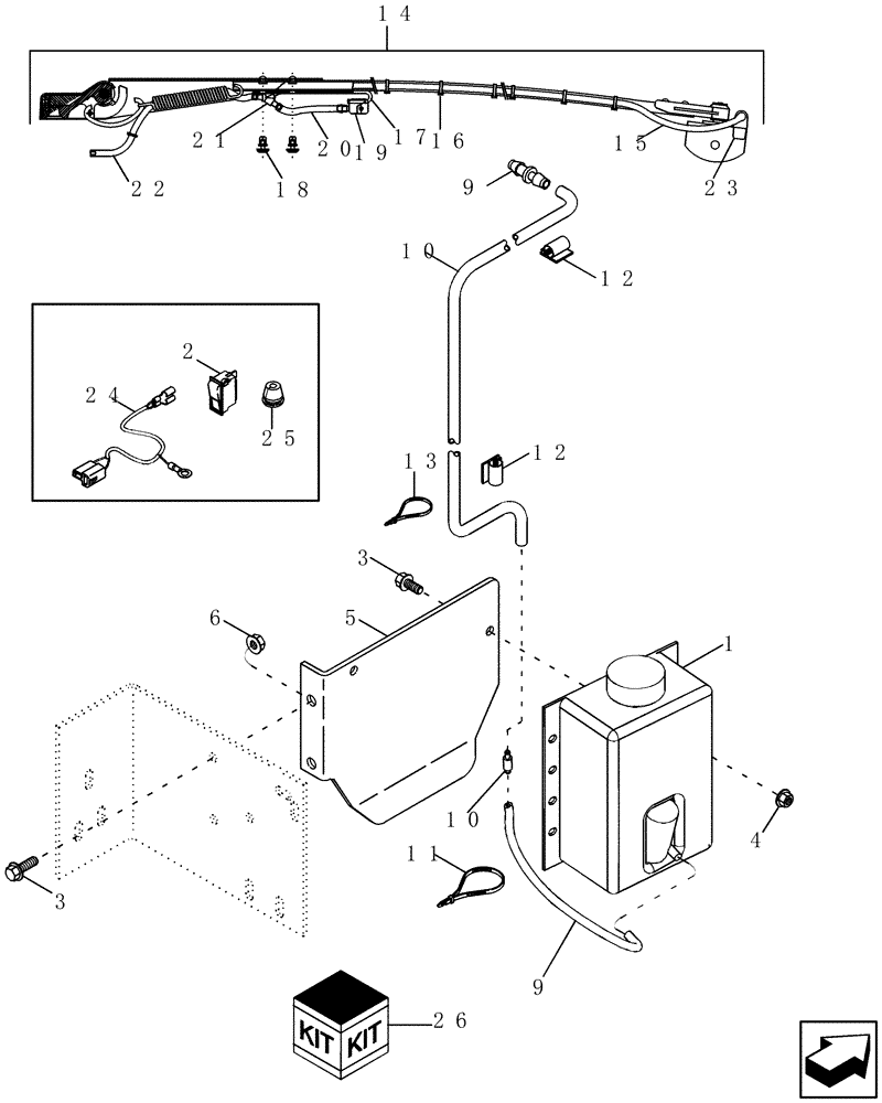 Схема запчастей Case IH 7130 - (55.518.03) - WINDSHIELD WASHER (55) - ELECTRICAL SYSTEMS