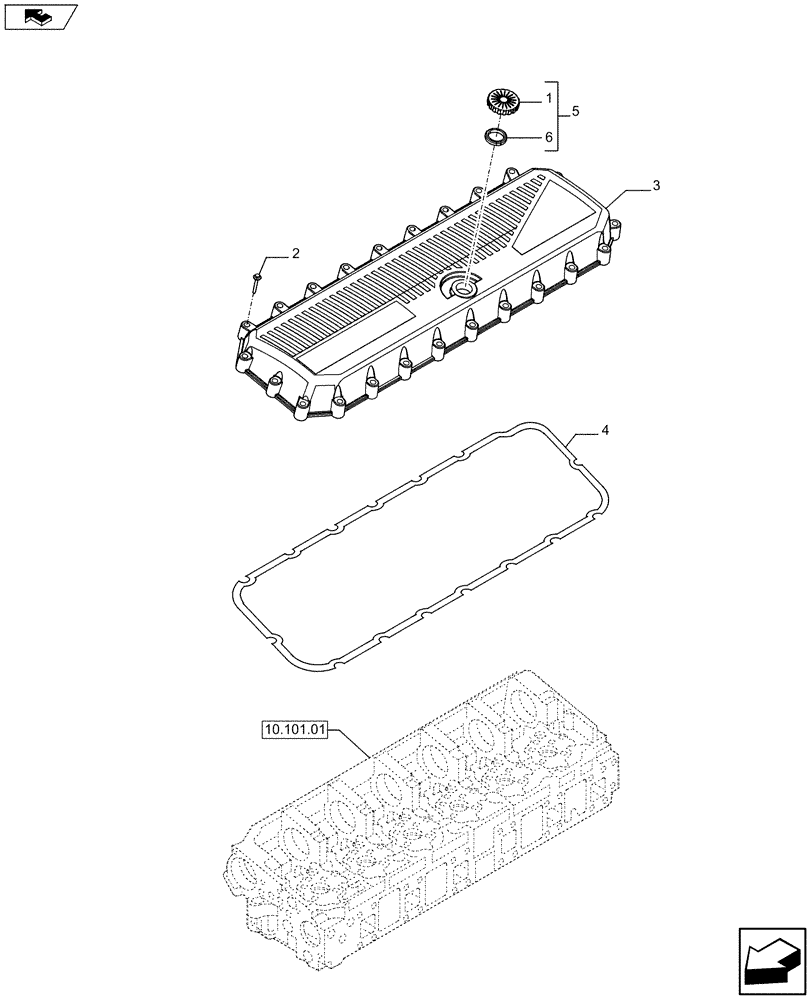 Схема запчастей Case IH F3DFE613B A002 - (10.101.02) - HEAD COVER (5801378722) (10) - ENGINE