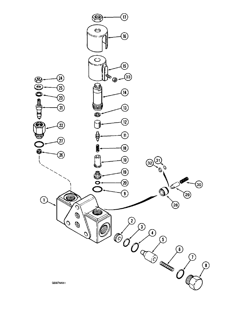 Схема запчастей Case IH 1660 - (8-074) - HEADER LIFT VALVE, P.I.N. JJC0103800 AND AFTER (07) - HYDRAULICS