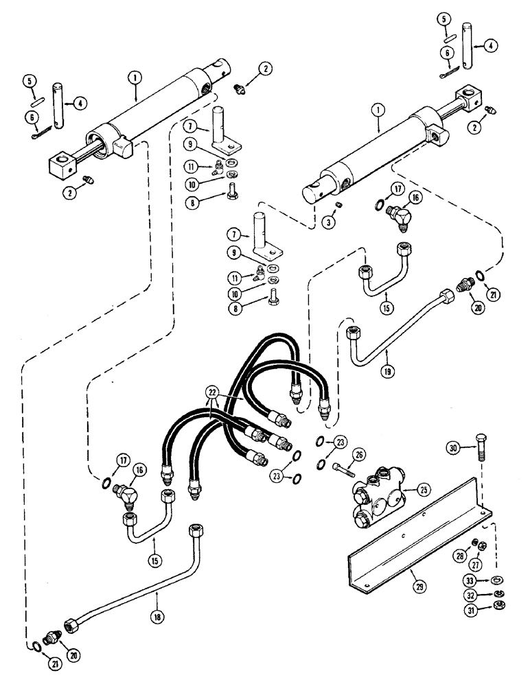 Схема запчастей Case IH 2870 - (142) - REAR STEERING CYLINDER AND TUBES (05) - STEERING