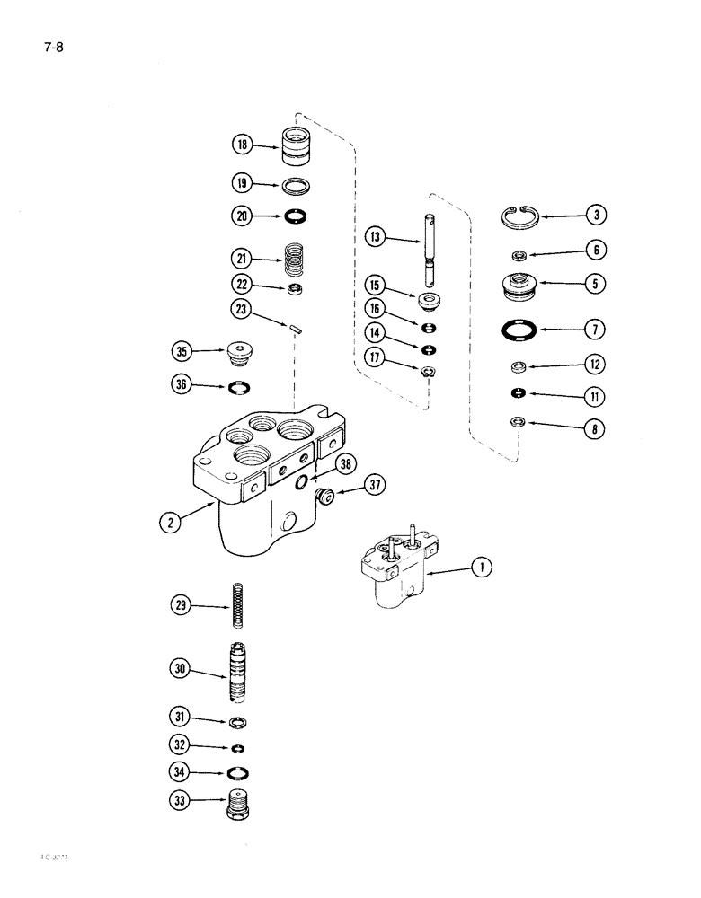 Схема запчастей Case IH 1896 - (7-08) - MASTER BRAKE VALVE ASSEMBLY (07) - BRAKES