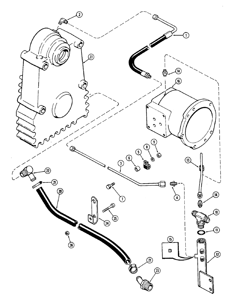 Схема запчастей Case IH 2870 - (246) - PTO LUBRICATION AND DRAIN TUBES (06) - POWER TRAIN