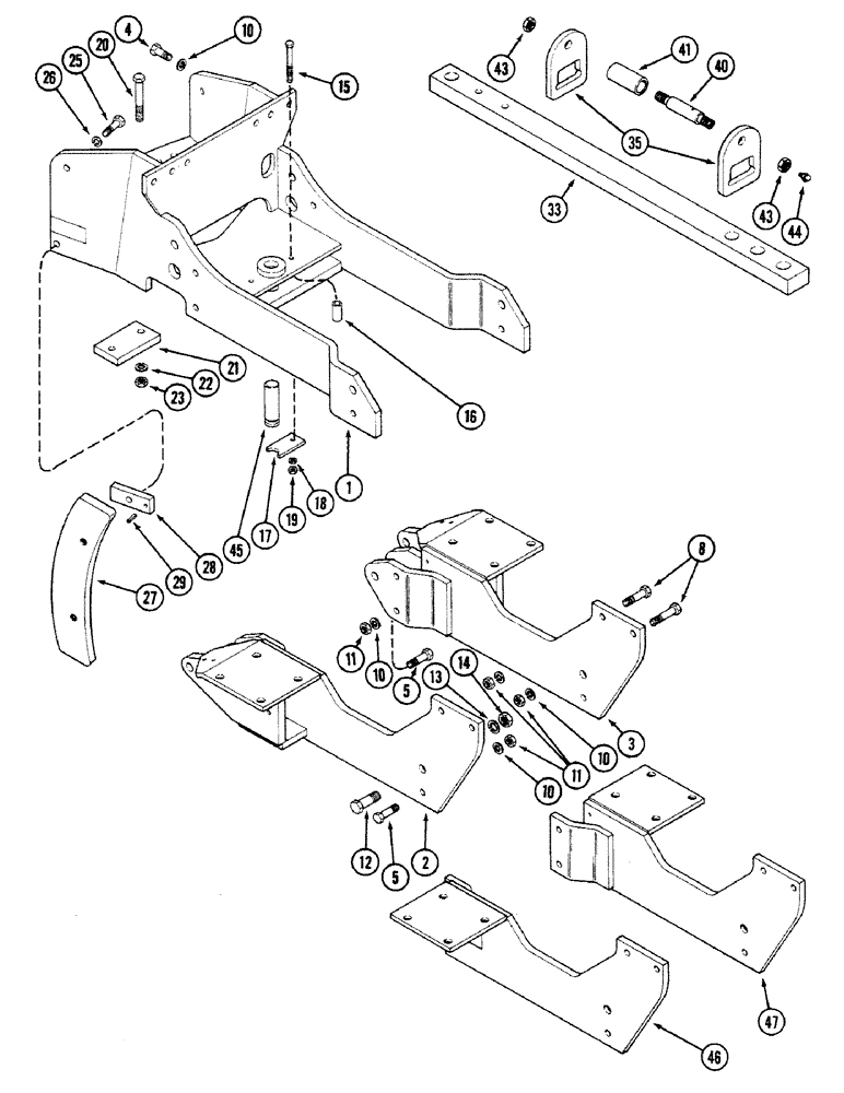 Схема запчастей Case IH 4694 - (9-386) - DRAWBAR AND SUPPORTS (09) - CHASSIS/ATTACHMENTS