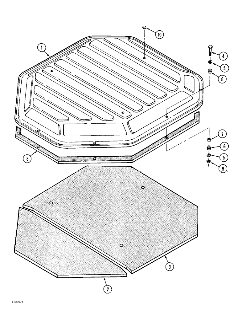 Схема запчастей Case IH 9370 QUADTRAC - (9-040) - ROOF CAP, CAB (09) - CHASSIS/ATTACHMENTS