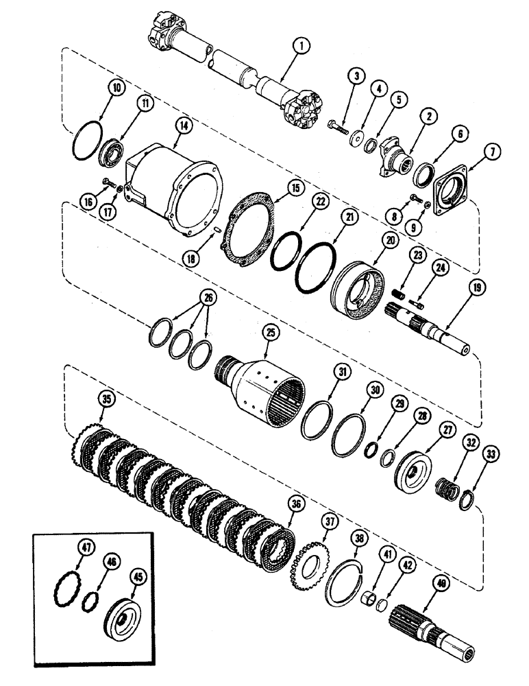 Схема запчастей Case IH 4890 - (6-234) - PTO CLUTCH AND SHAFTS (06) - POWER TRAIN