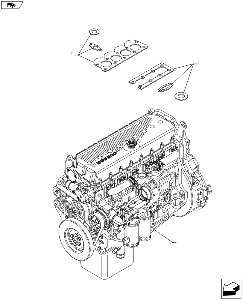 Схема запчастей Case IH F3BE0684J E919 - (10.001.AD) - ENGINE (10) - ENGINE