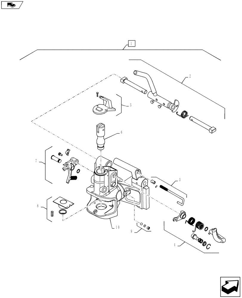 Схема запчастей Case IH PUMA 145 - (37.100.06[02]) - VAR - 330938 - TOW HOOK 32MM - BREAKDOWN (37) - HITCHES, DRAWBARS & IMPLEMENT COUPLINGS