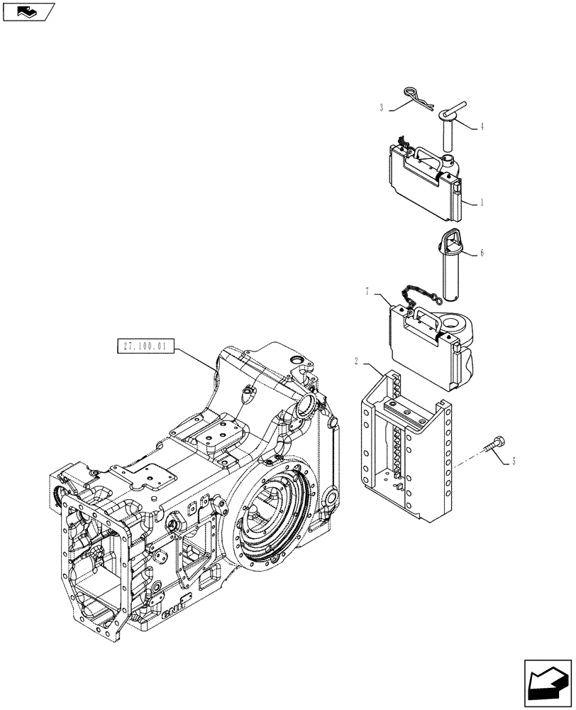 Схема запчастей Case IH PUMA 145 - (37.100.11) - VAR - 332954 - SLIDER TOW HOOK WITH FIXED C AND D3 TYPE COUPLINGS, LESS SWINGING DRAWBAR (ITALY) (37) - HITCHES, DRAWBARS & IMPLEMENT COUPLINGS