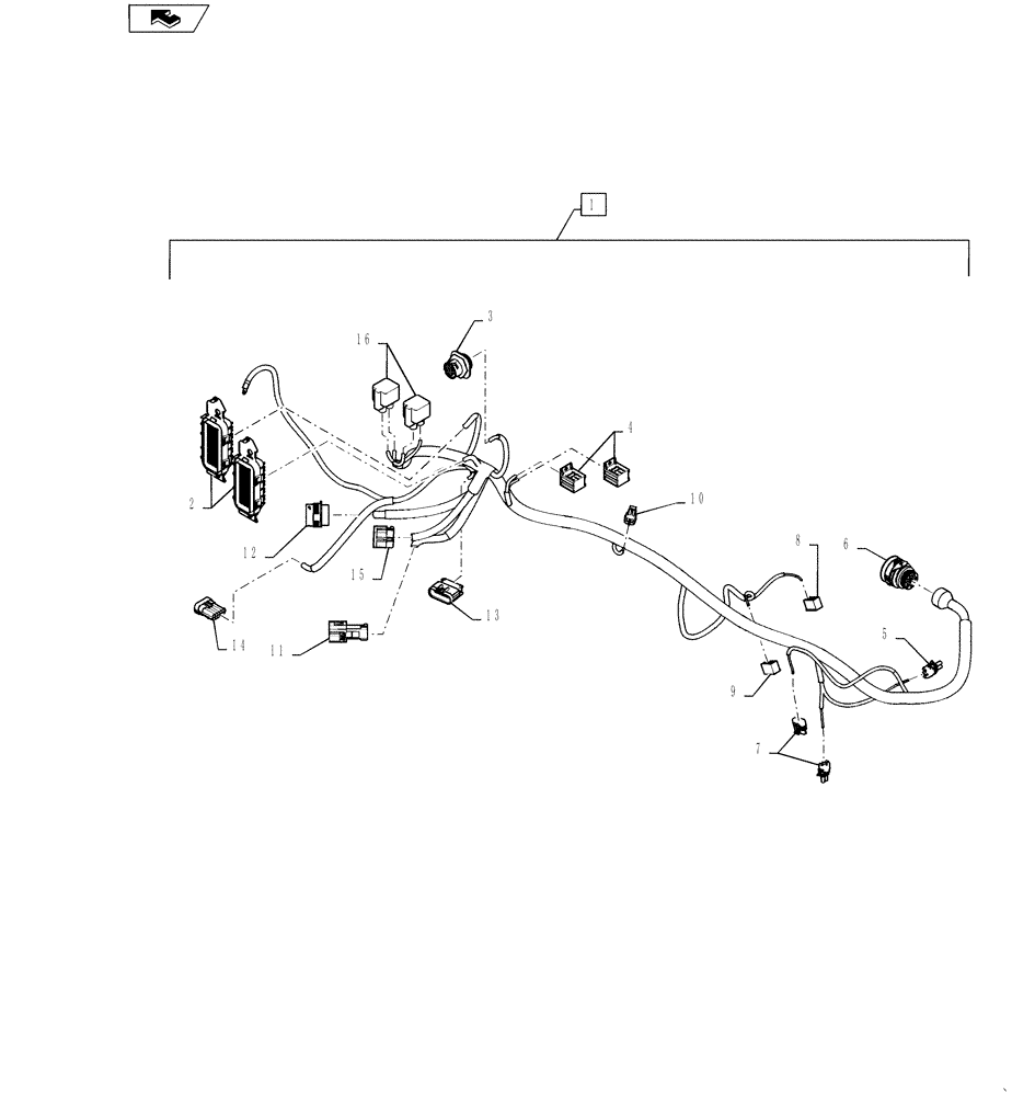 Схема запчастей Case IH 586H - (55.101.01[02]) - MAIN CAB HARNESS ASSEMBLY (55) - ELECTRICAL SYSTEMS