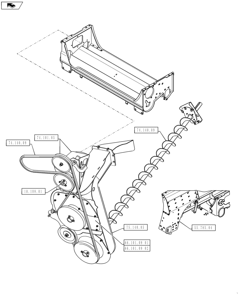 Схема запчастей Case IH 7230 - (00.000.74[02]) - PICTORIAL INDEX - TAILINGS PROCESSOR (00) - GENERAL & PICTORIAL INDEX