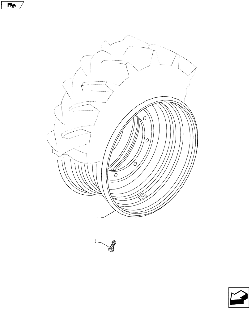 Схема запчастей Case IH PUMA 145 - (44.511.01) - VAR - 8833401, 8813405, 8825501 - FRONT WHEELS (44) - WHEELS